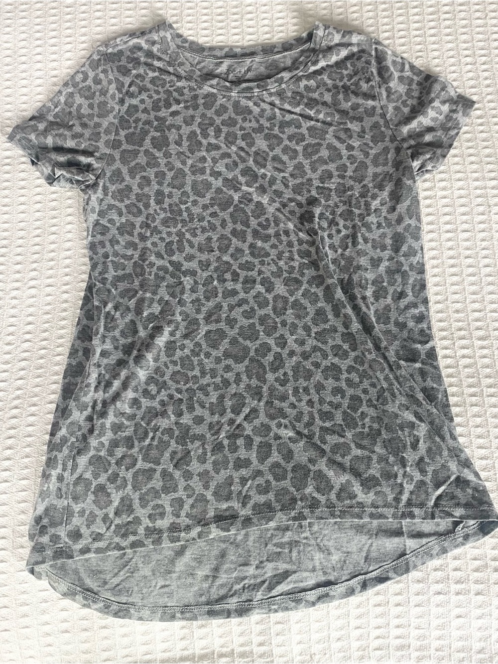 Grey Leopard Print Women's Tee small